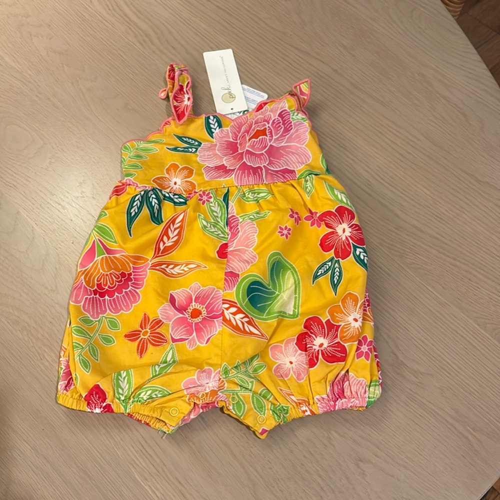 Peek Hawaiian print romper